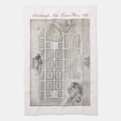 新しい町、エジンバラ1767年の最初計画 キッチンタオル (縦)