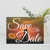 新しい白い書の結婚日付を保存結婚する 招待状 (スタンド正面)