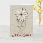 新しい白花おめでとうございます カード (黄色い花)