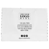 新しい白黒のビジネスストライプロゴ ラージペーパーバッグ (裏面)