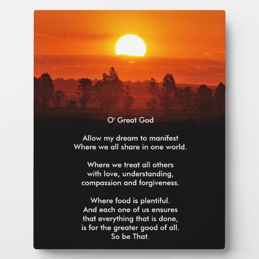 新しい祈りの言葉 フォトプラーク (正面)