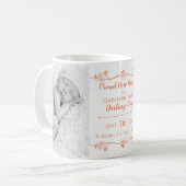 新しい祖母の写真及び誕生Stats -オレンジ及び白 コーヒーマグカップ (正面左)