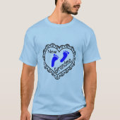 新しい祖母の男の赤ちゃんのハート Tシャツ (正面)