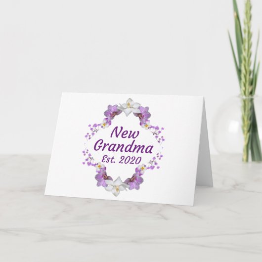 新しい祖母のEst。2020かわいらしヴィンテージレトロフローラ カード (正面)