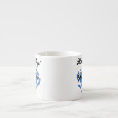 新しい祖母男の赤ちゃんブルーハートギフト エスプレッソカップ (正面)