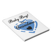 新しい祖母男の赤ちゃんブルーハートギフト ノートパッド (アングル)