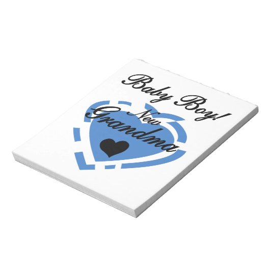 新しい祖母男の赤ちゃんブルーハートギフト ノートパッド (回転)