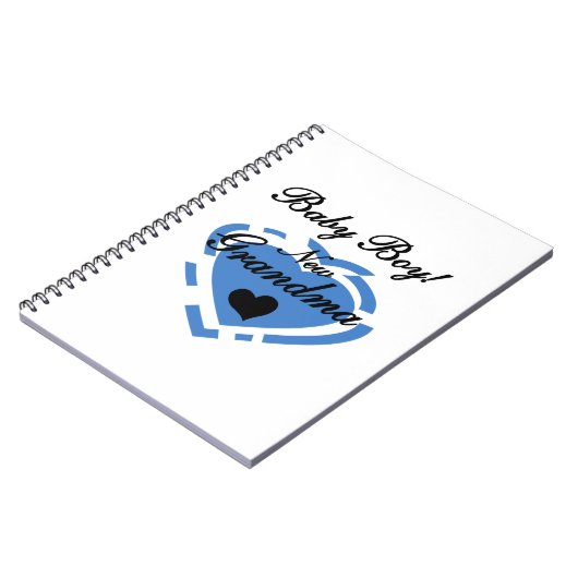 新しい祖母男の赤ちゃんブルーハートギフト ノートブック (左側)