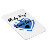 新しい祖母男の赤ちゃんブルーハートギフト マグネット (右側)