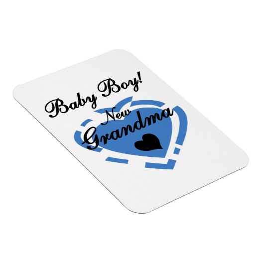新しい祖母男の赤ちゃんブルーハートギフト マグネット (右側)