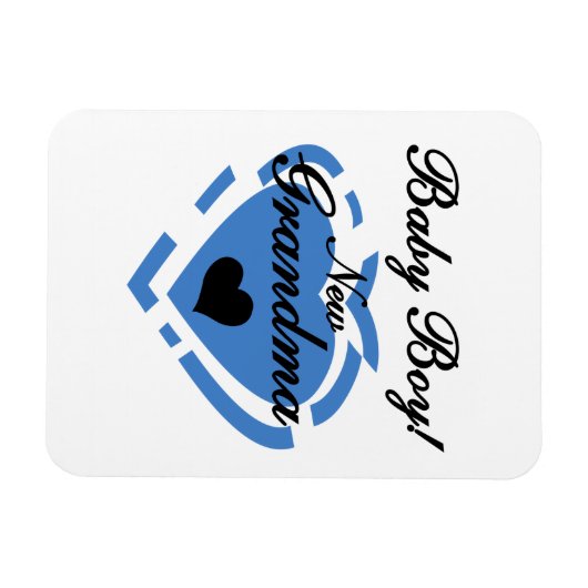 新しい祖母男の赤ちゃんブルーハートギフト マグネット (横)