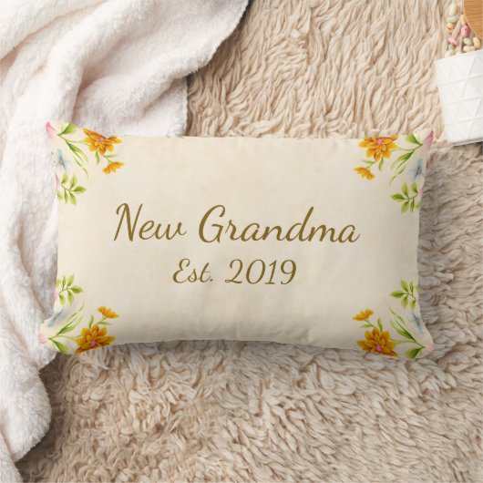 新しい祖母米国東部標準時刻。 2019新しい祖母の花柄 ランバークッション (ブランケット)