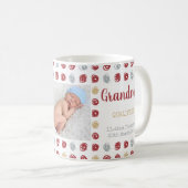 新しい祖母- 2つの写真およびカスタムなベビーの誕生Stats コーヒーマグカップ (正面右)