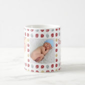 新しい祖母- 2つの写真およびカスタムなベビーの誕生Stats コーヒーマグカップ (中央)