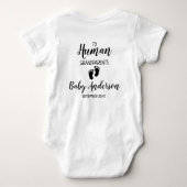 新しい祖父母の妊娠が公表される ベビーボディスーツ (裏面)