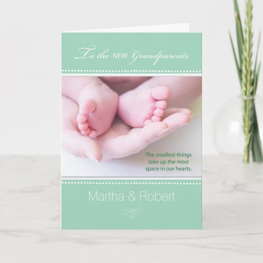 新しい祖父母の男女兼用緑 カード (正面)