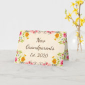 新しい祖父母のEst。2020ヴィンテージフローラアート カード (黄色い花)