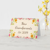 新しい祖父母セット。2019年ヴィンテージフローラ芸術 カード (黄色い花)