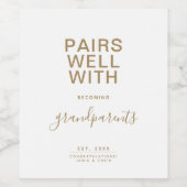 新しい祖父母ミニマリストとうまくペアを組む ワインラベル (シングルラベル)