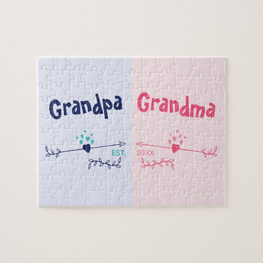 新しい祖父母 – ベビーまたは妊娠のお知らせ ジグソーパズル (横)