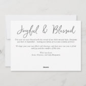 新しい祝福のホリデー出産発表 シーズンカード (裏面)