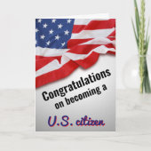 新しい祝米国市民権の祝辞 カード (正面)