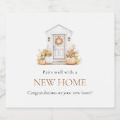 新しい秋ホーム引っ越し祝いパーティーギフトとペア スパークリングワインラベル (シングルラベル)