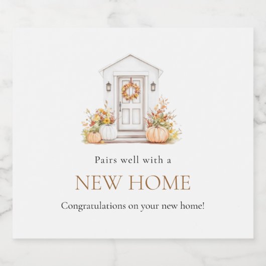 新しい秋ホーム引っ越し祝いパーティーギフトとペア スパークリングワインラベル (シングルラベル)