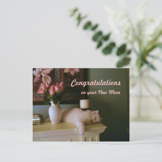 新しい移動はがき作成おめでとうございます ポストカード (スタンド正面)