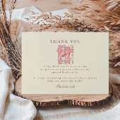 新しい章がさくらんぼボウのピンクのブライダルシャワーを始める サンキューカード