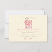 新しい章がさくらんぼボウのピンクのブライダルシャワーを始める サンキューカード (正面)