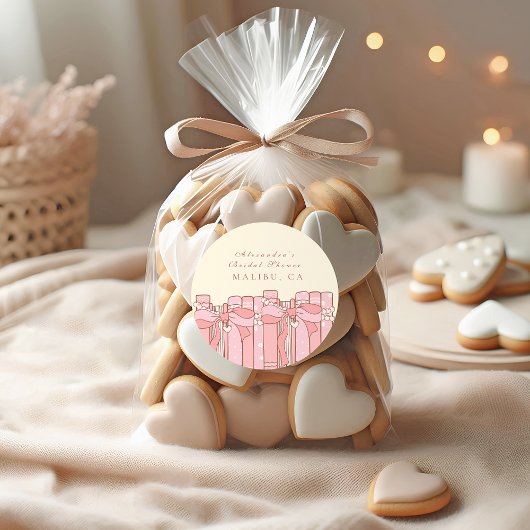 新しい章がコケット弓ブライダルシャワーを始める ラウンドシール