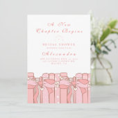 新しい章がコケット弓ブライダルシャワーを始める 招待状 (スタンド正面)