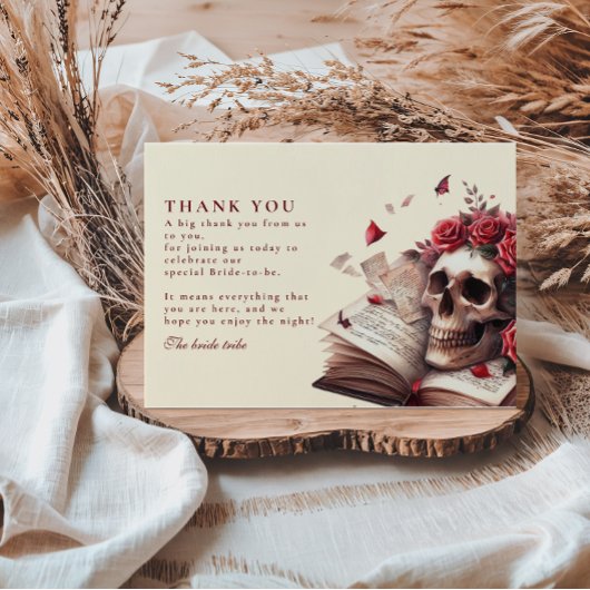 新しい章がゴシック様式のブライダルシャワーを開始 サンキューカード