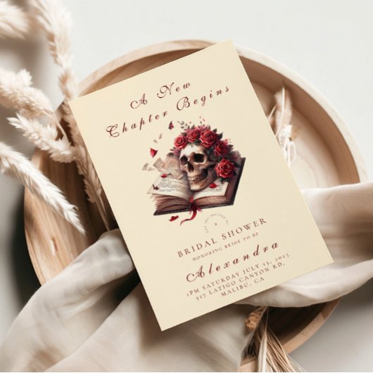 新しい章がゴシック様式のブライダルシャワーを開始 招待状