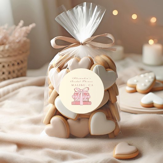 新しい章がピンクの本を始め、弓を引く ラウンドシール