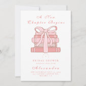 新しい章がピンクの本を始め、弓を引く 招待状 (正面)