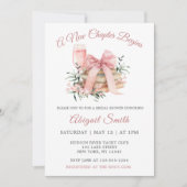 新しい章がブライダルシャワーの招待状を開く 招待状 (正面)