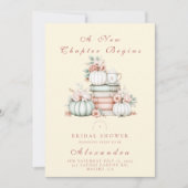 新しい章がブライダルシャワーの青い本を始める 招待状 (正面)