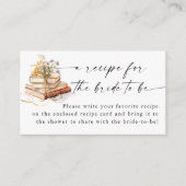 新しい章がブライダルシャワーレシピ要求を開始 エンクロージャーカード (正面)
