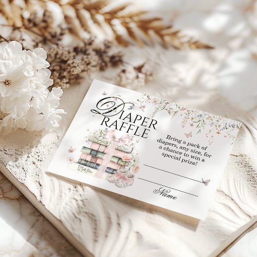 新しい章が始まるよ 赤ちゃんのフラワーベビーシャワーディーパー エンクロージャーカード