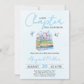 新しい章が始まるフローラブック少年の赤ちゃんシャワー 招待状 (正面)