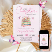 新しい章が始まるフローラ本女の子の赤ちゃんシャワー 招待状