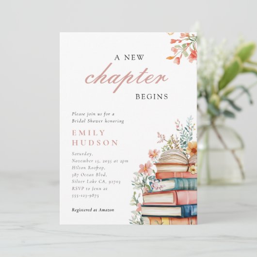 新しい章が始まるブライダルシャワー 招待状 (スタンド正面)