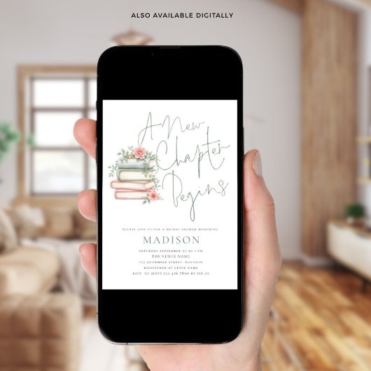 新しい章が始まるブライダルシャワー 招待状