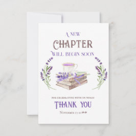新しい章が始まる前に ラベンダー ブックス ベイビー シャワー サンキューカード