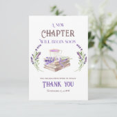 新しい章が始まる前に ラベンダー ブックス ベイビー シャワー サンキューカード (スタンド正面)