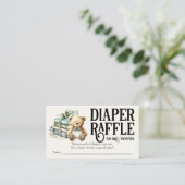 新しい章が始まる本の赤ちゃんシャワーおむつラッフル エンクロージャーカード (スタンド正面)