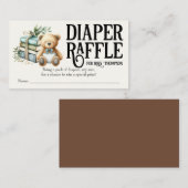 新しい章が始まる本の赤ちゃんシャワーおむつラッフル エンクロージャーカード (正面/裏面)
