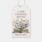 新しい章が始まる本の赤ちゃんシャワー贈り物ラベル ギフトタグ (裏面)